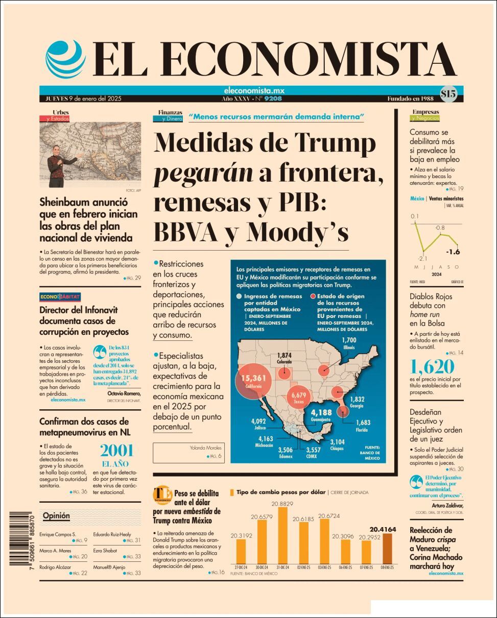 El Economista, edición del jueves 09 de enero de 2025