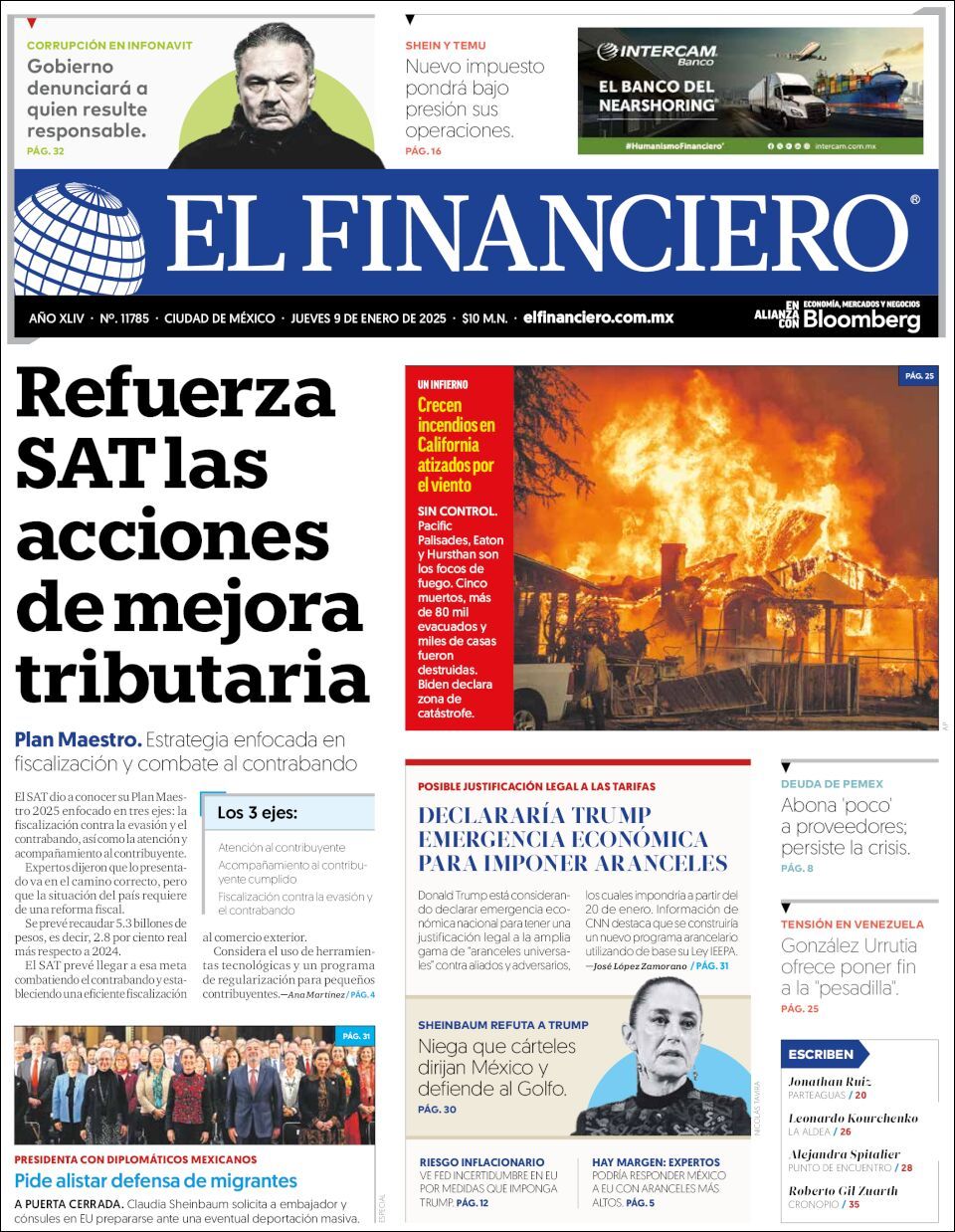 El Financiero, edición del jueves 09 de enero de 2025