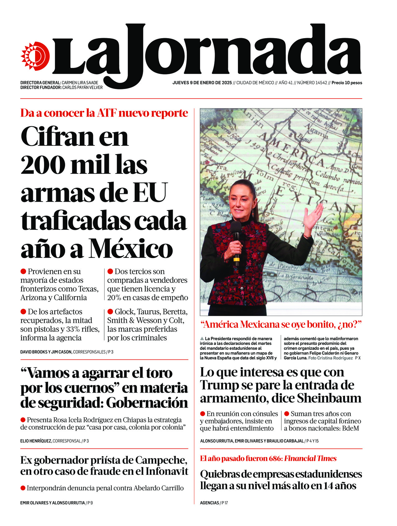 La Jornada, edición del jueves 09 de enero de 2025