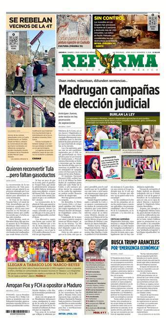 Reforma, edición del jueves 09 de enero de 2025