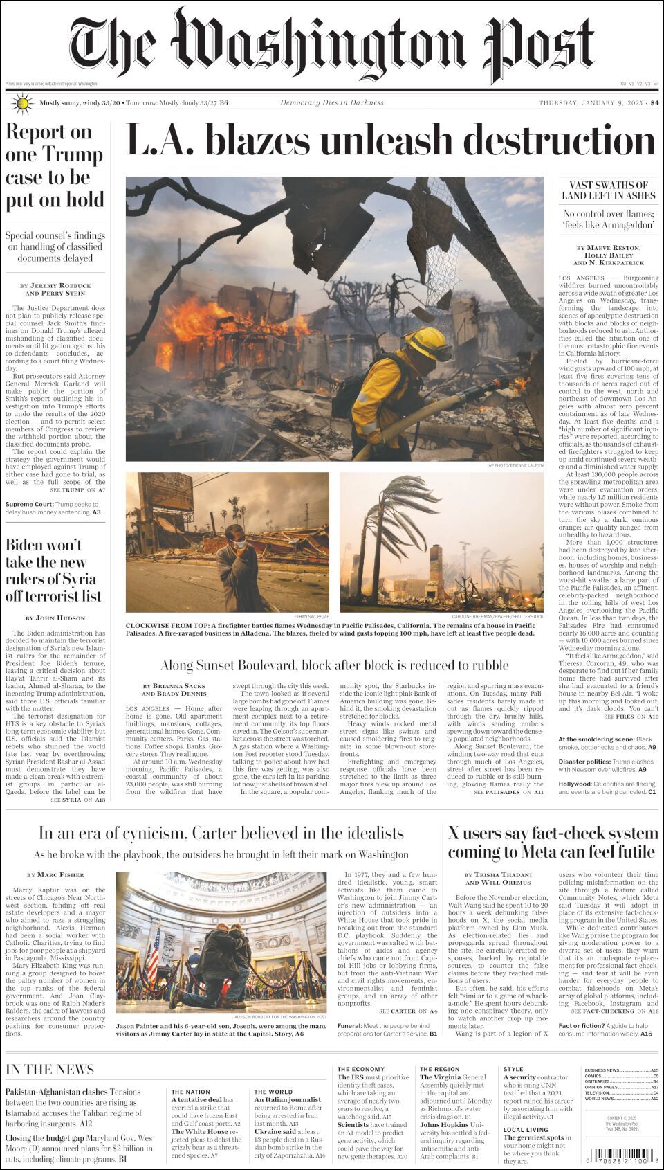 The Washington Post, edición del jueves 09 de enero de 2025