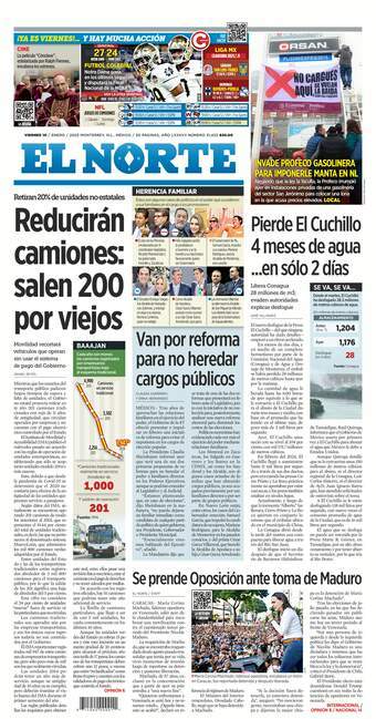 El Norte, edición del viernes 10 de enero de 2025