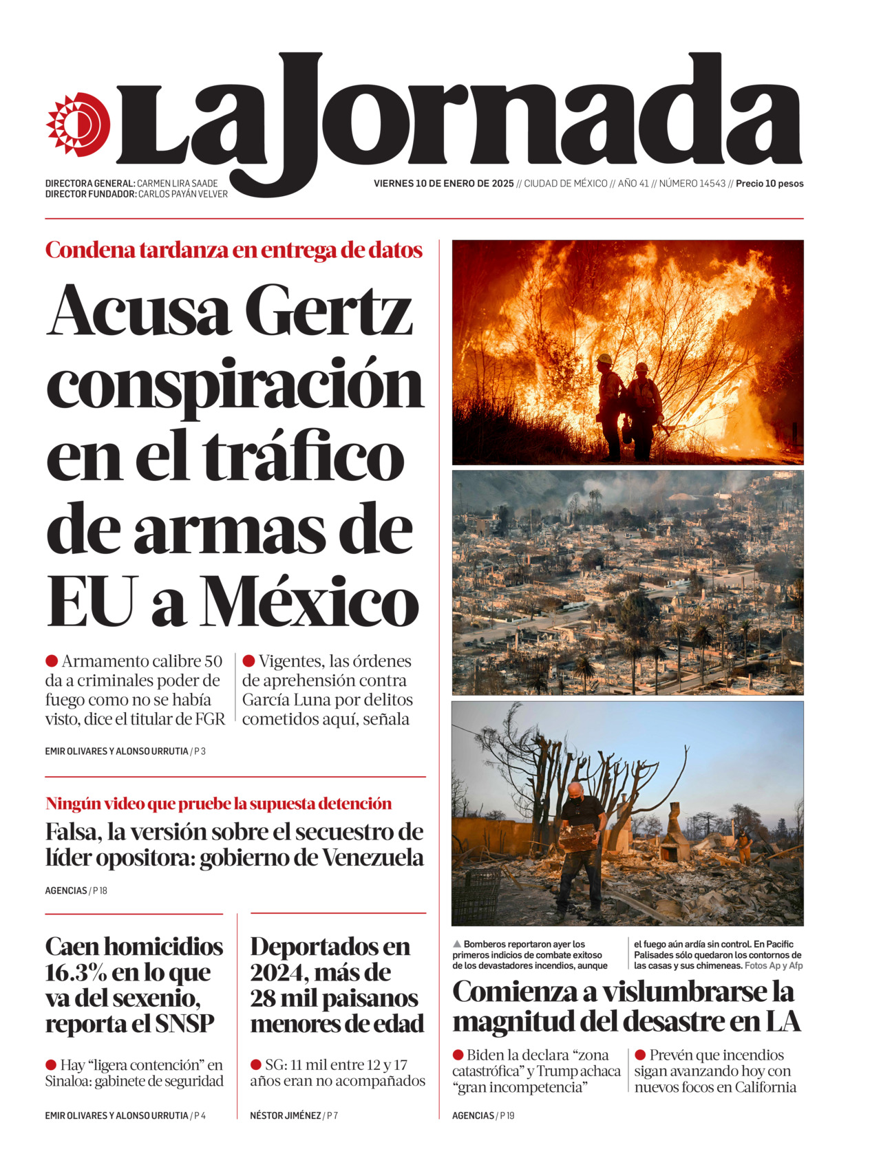 La Jornada, edición del viernes 10 de enero de 2025