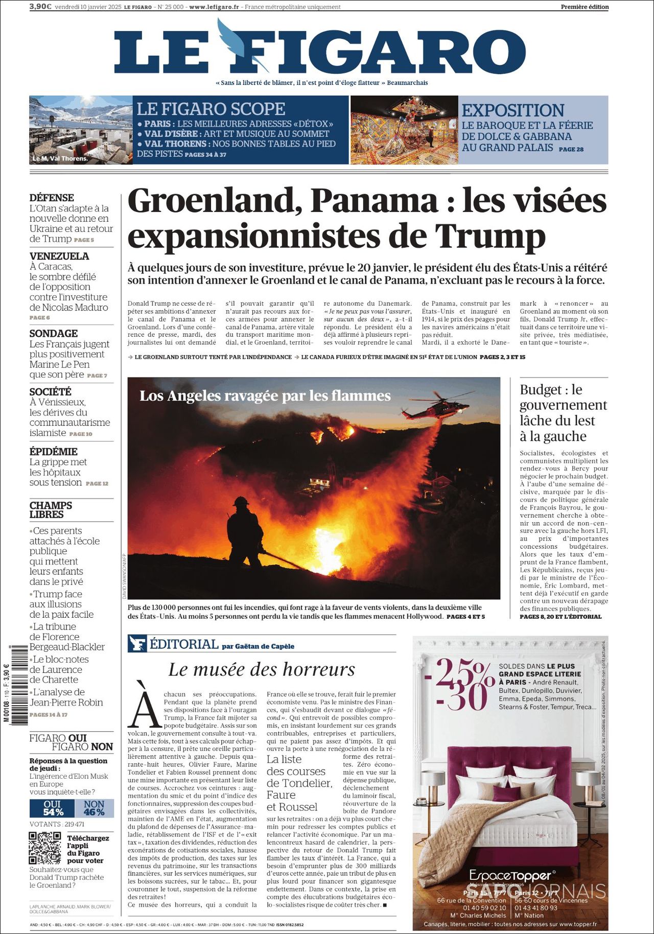 Le Figaro, edición del viernes 10 de enero de 2025