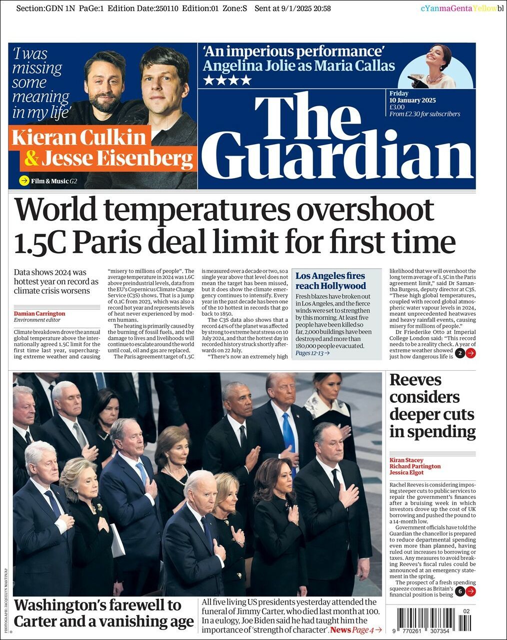 The Guardian, edición del viernes 10 de enero de 2025