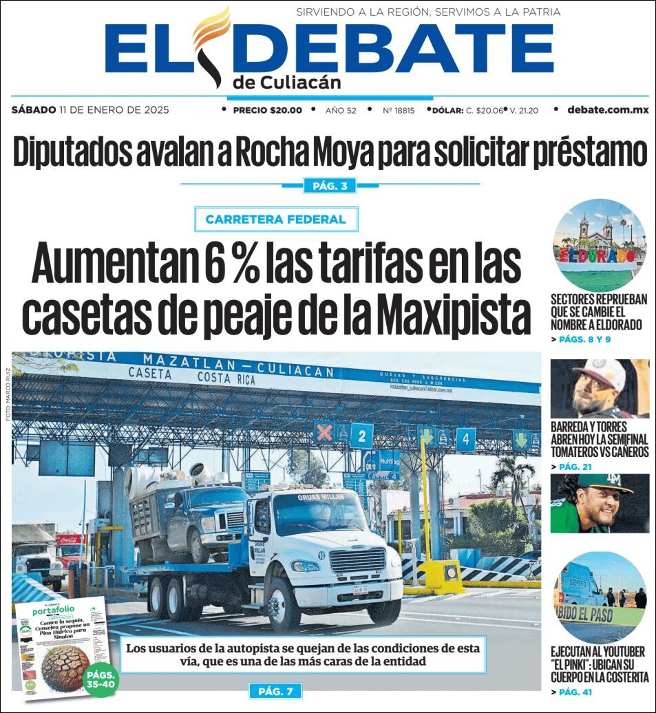 El Debate Culiacán, edición del sábado 11 de enero de 2025