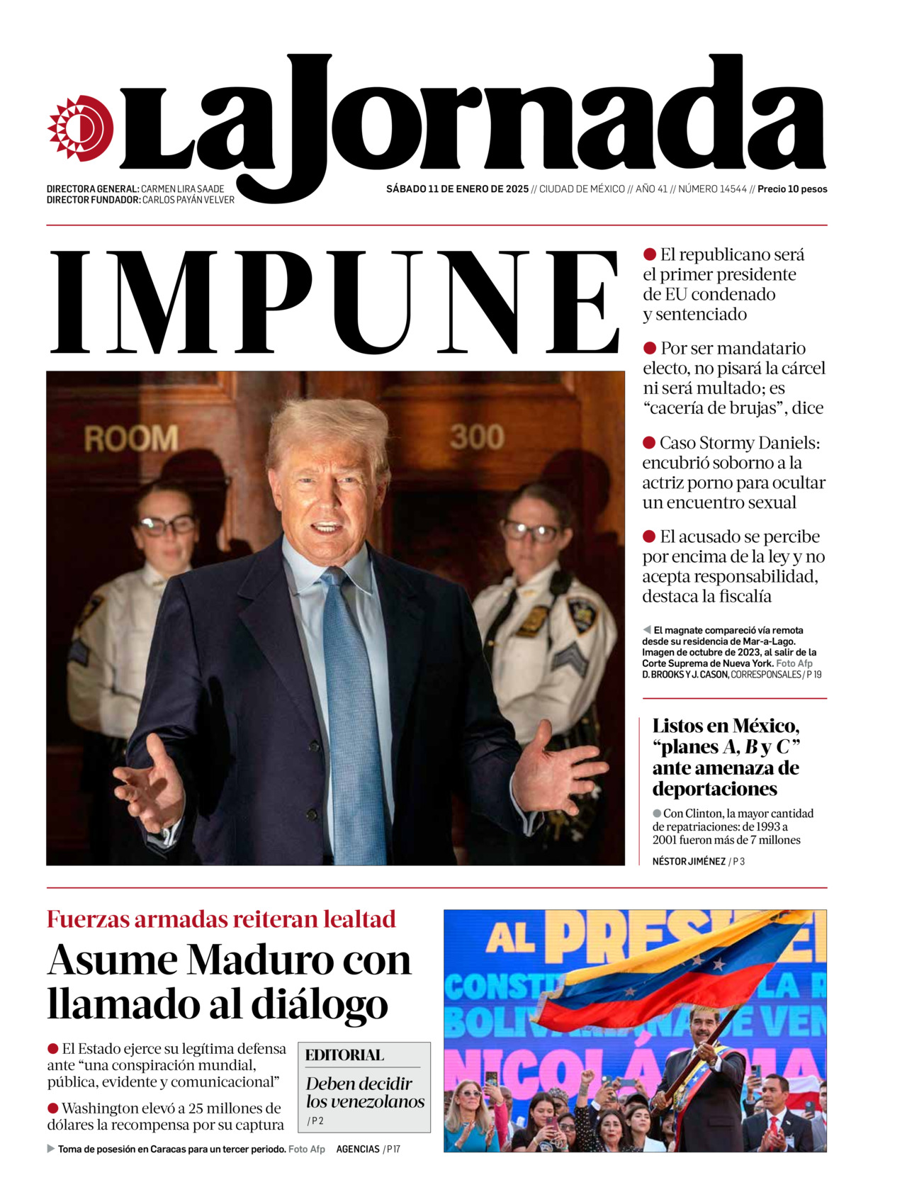 La Jornada, edición del sábado 11 de enero de 2025