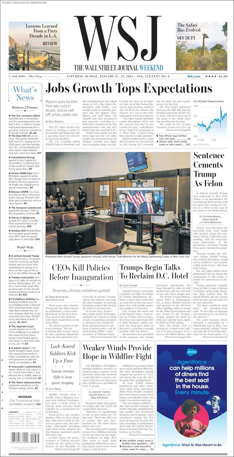 The Wall Street Journal, edición del sábado 11 de enero de 2025