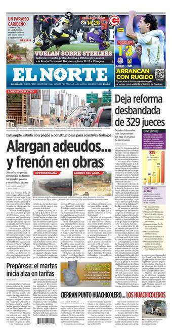 El Norte, edición del domingo 12 de enero de 2025