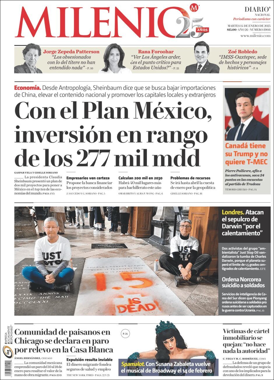 Milenio, edición del martes 14 de enero de 2025