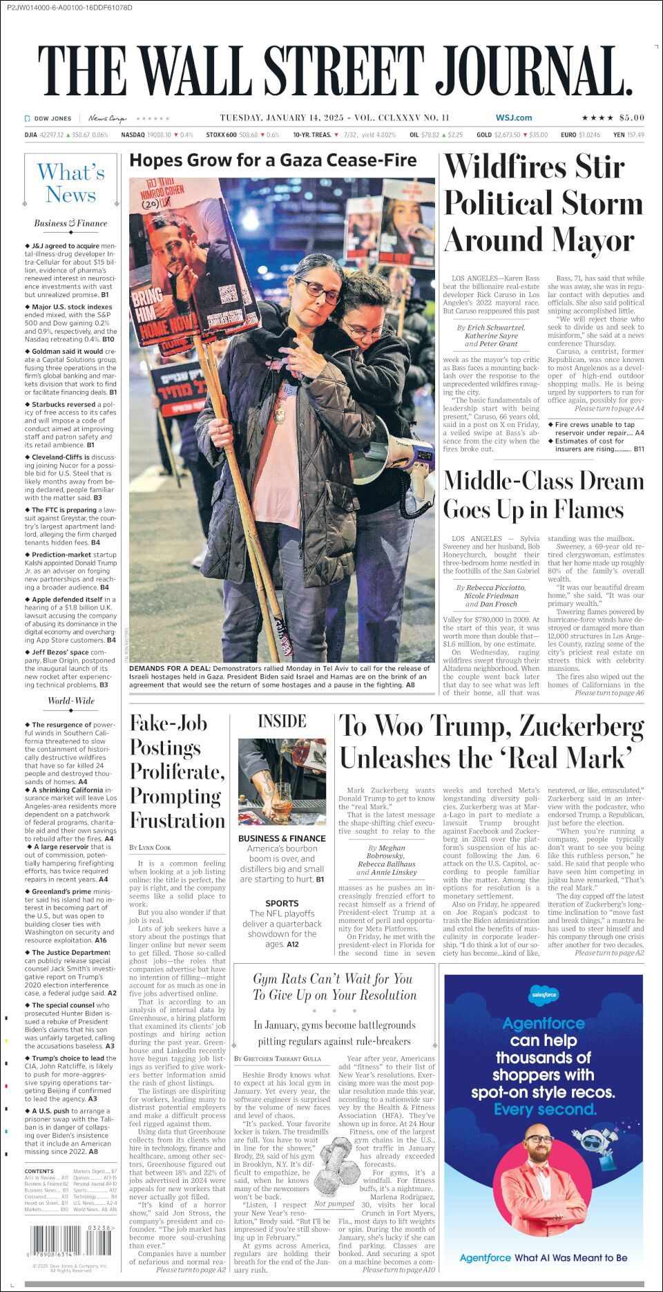 The Wall Street Journal, edición del martes 14 de enero de 2025