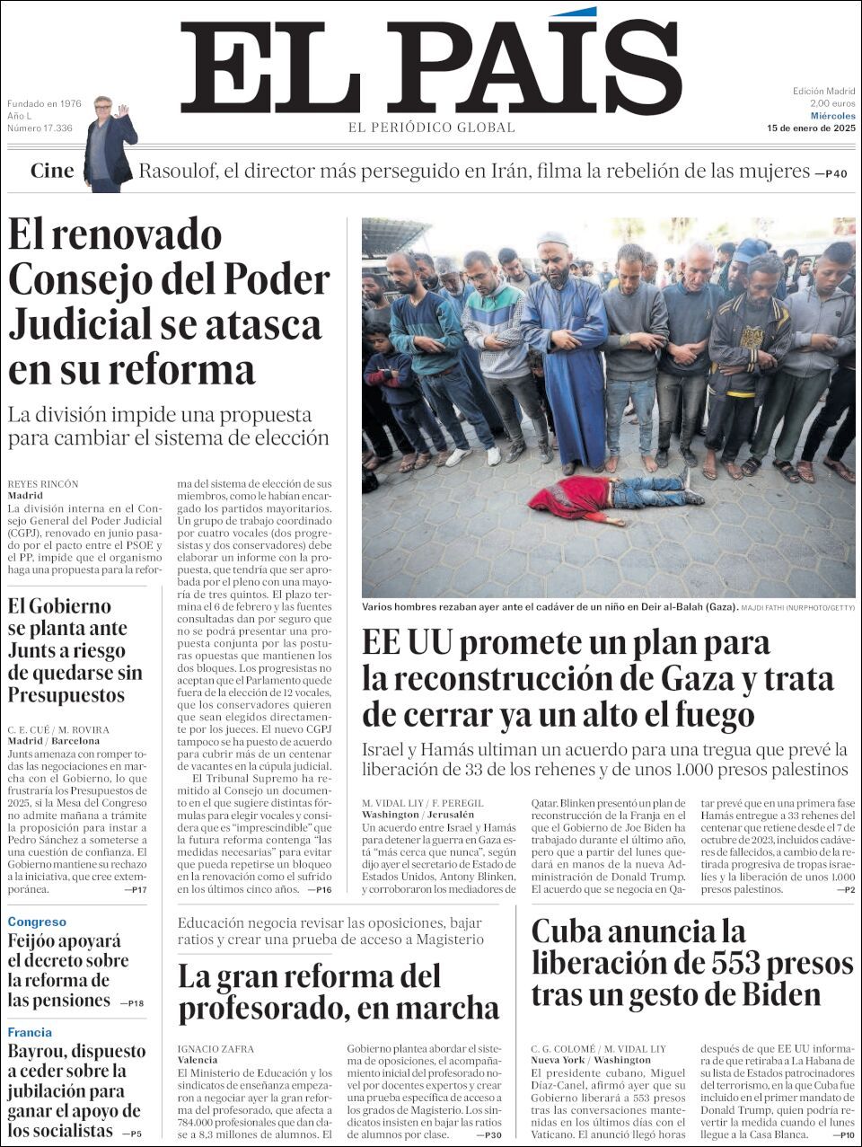 El País, edición del miércoles 15 de enero de 2025