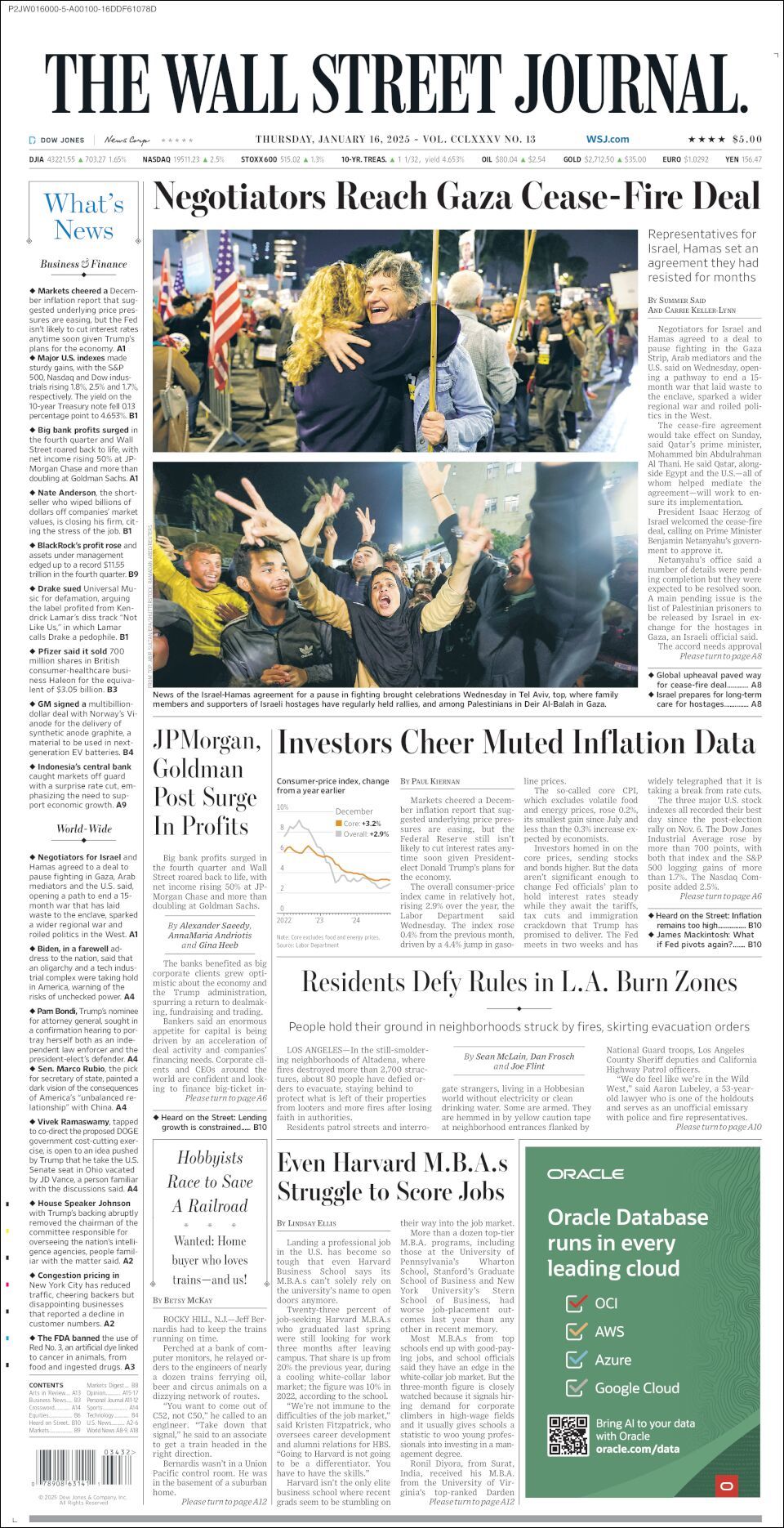 The Wall Street Journal, edición del jueves 16 de enero de 2025