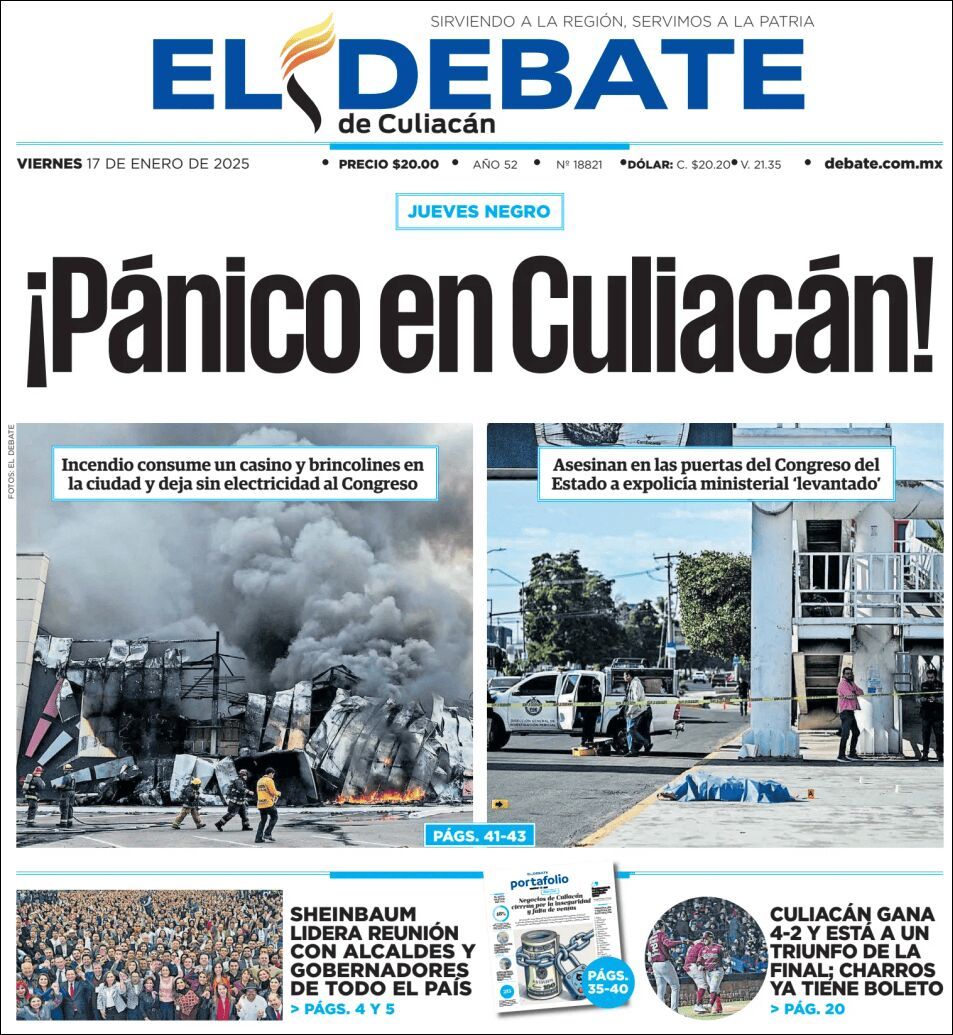 El Debate Culiacán, edición del viernes 17 de enero de 2025