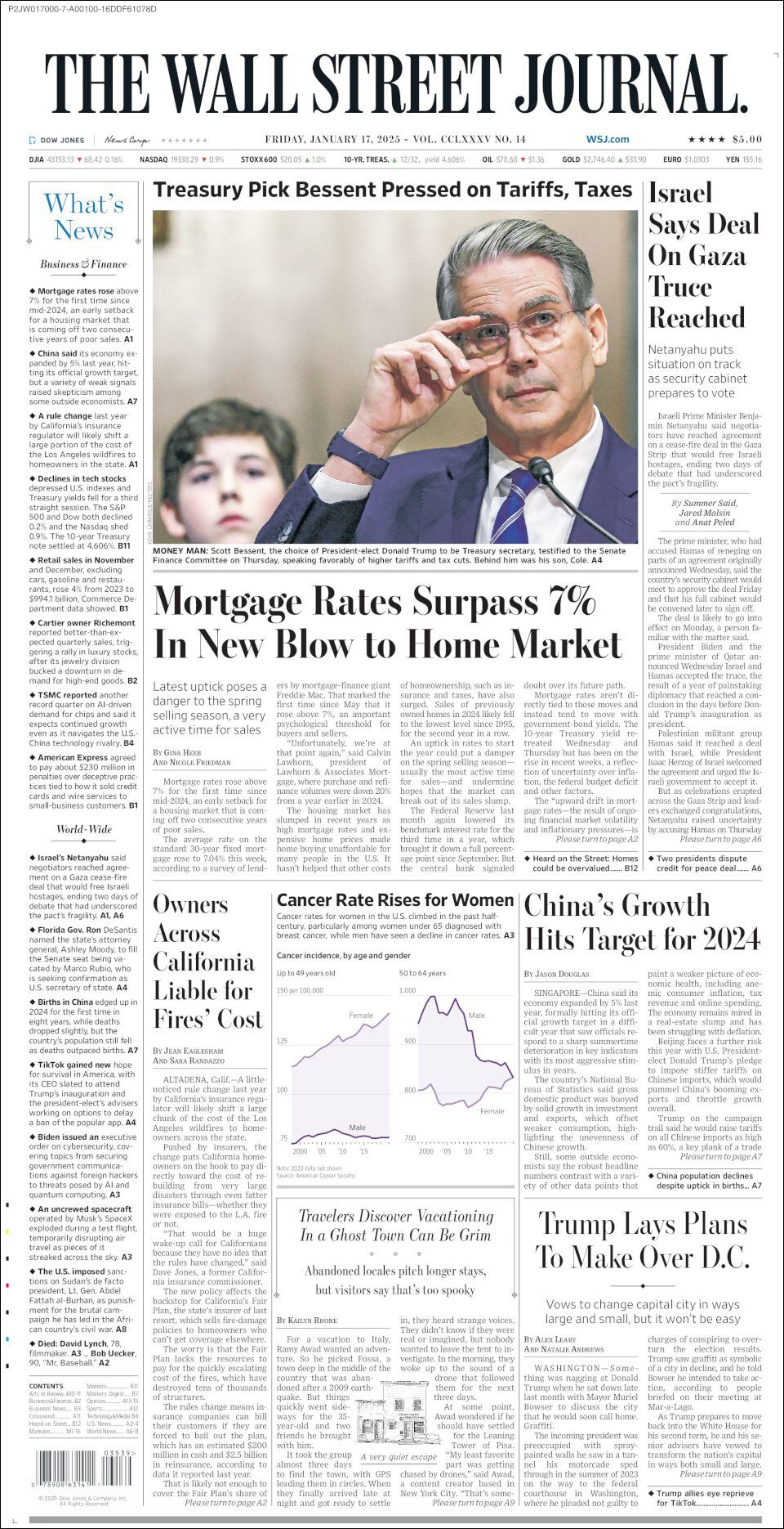 The Wall Street Journal, edición del viernes 17 de enero de 2025