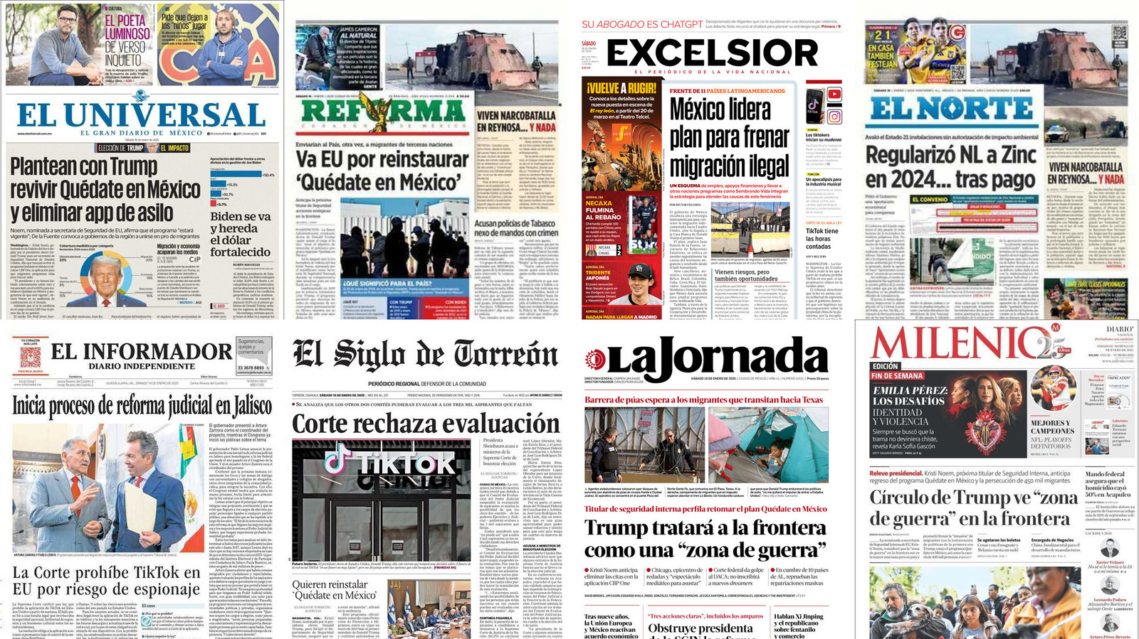 Portadas de periódicos impresos más importantes de México hoy