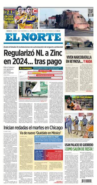 El Norte, edición del sábado 18 de enero de 2025