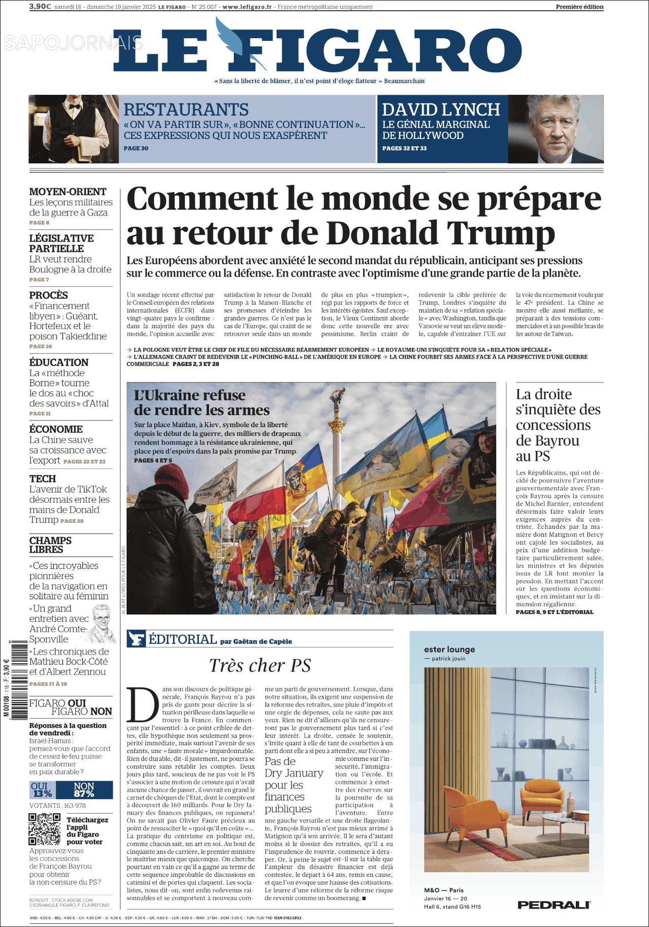 Le Figaro, edición del sábado 18 de enero de 2025