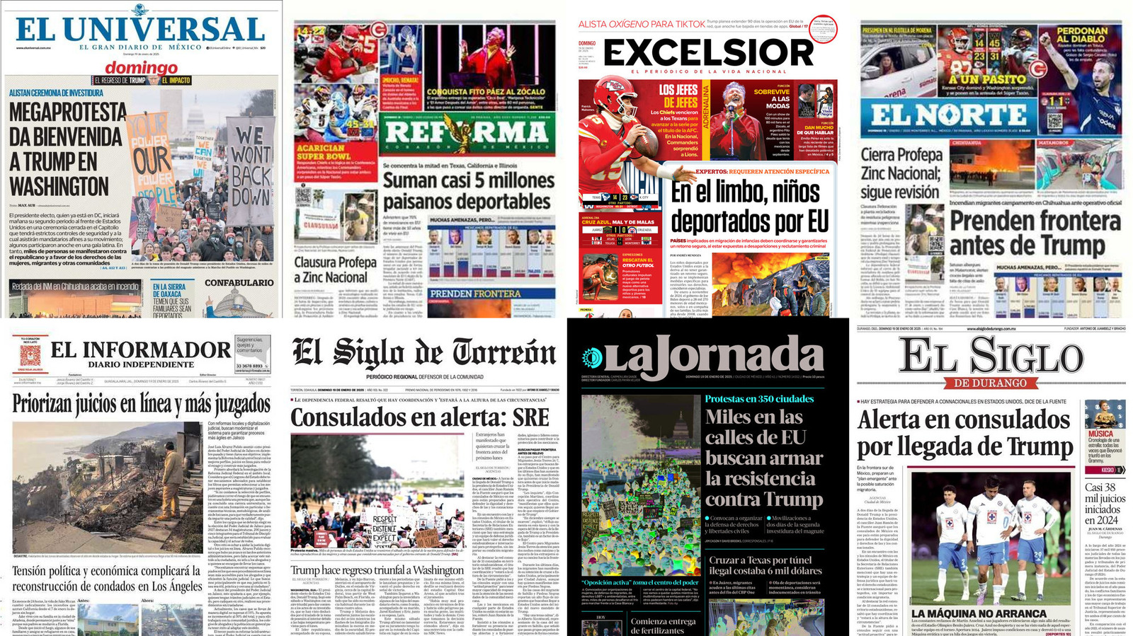 Portadas de periódicos impresos más importantes de México hoy