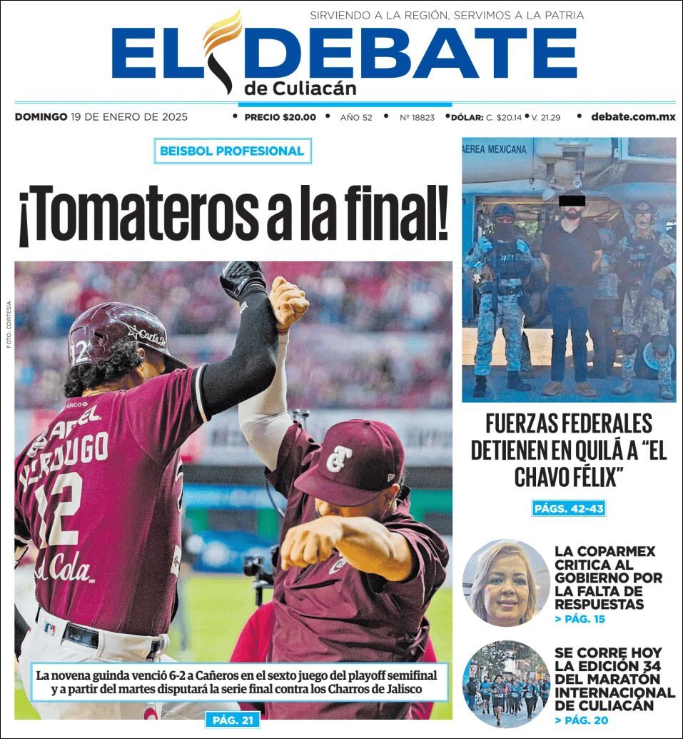 El Debate Culiacán, edición del domingo 19 de enero de 2025