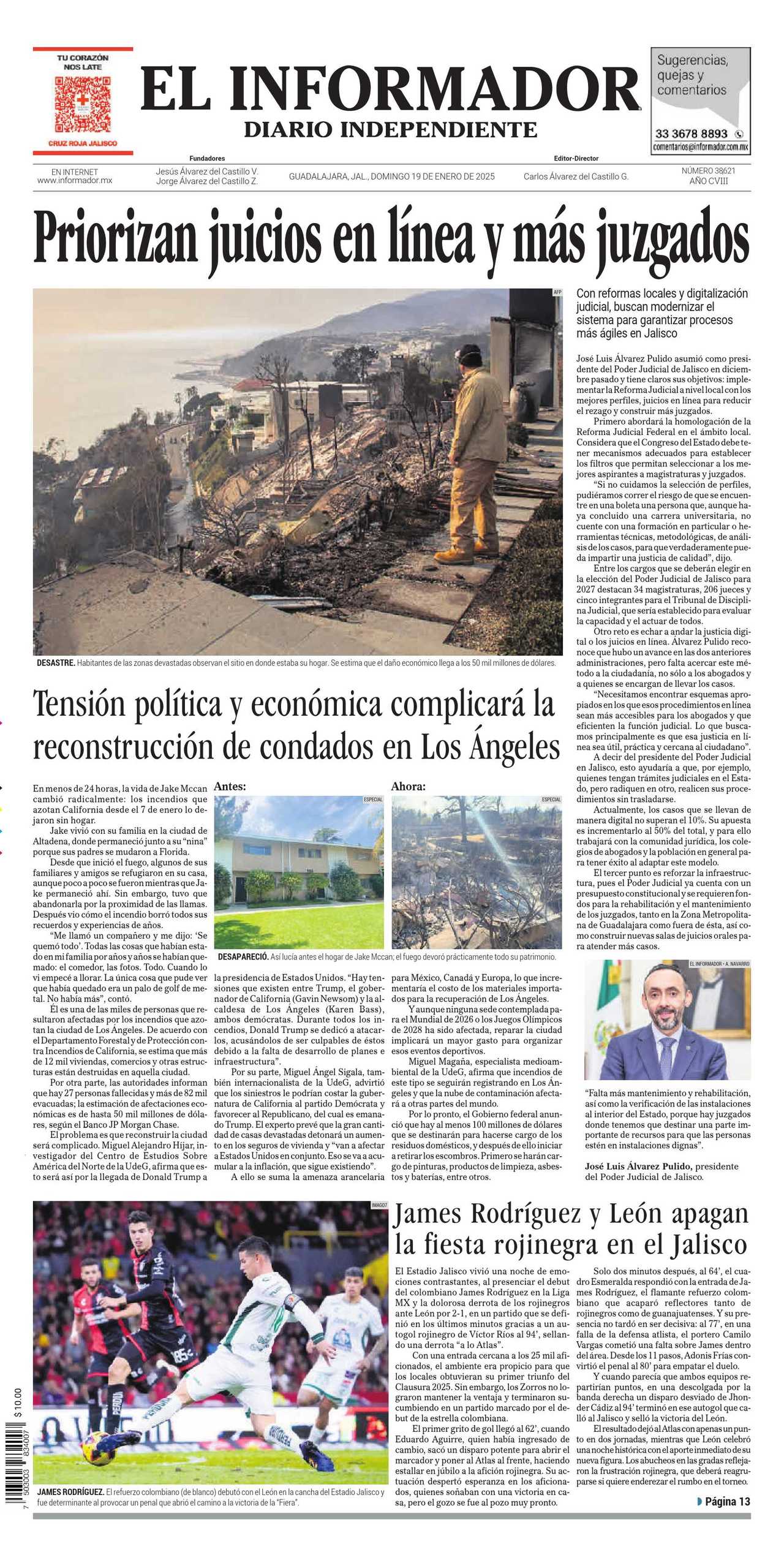 El Informador, edición del domingo 19 de enero de 2025