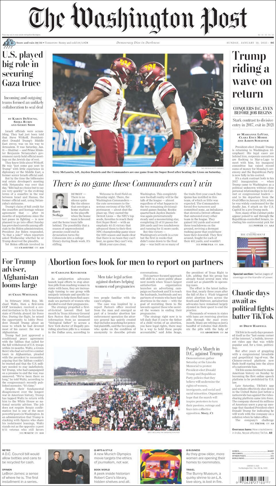 The Washington Post, edición del domingo 19 de enero de 2025