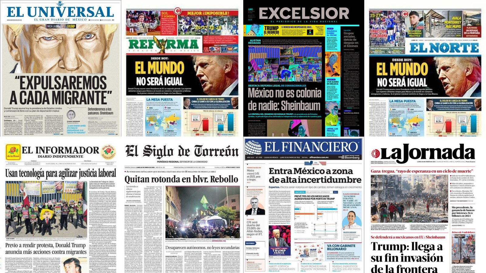 Portadas de periódicos impresos más importantes de México hoy