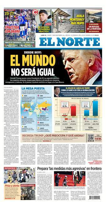 El Norte, edición del lunes 20 de enero de 2025