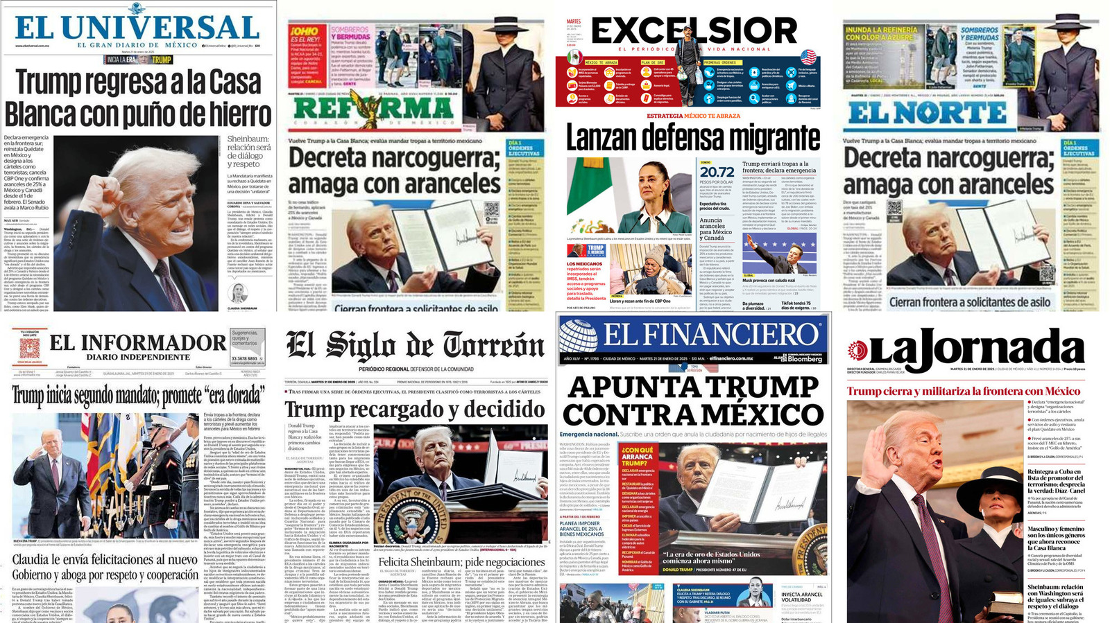 Portadas de periódicos impresos más importantes de México hoy