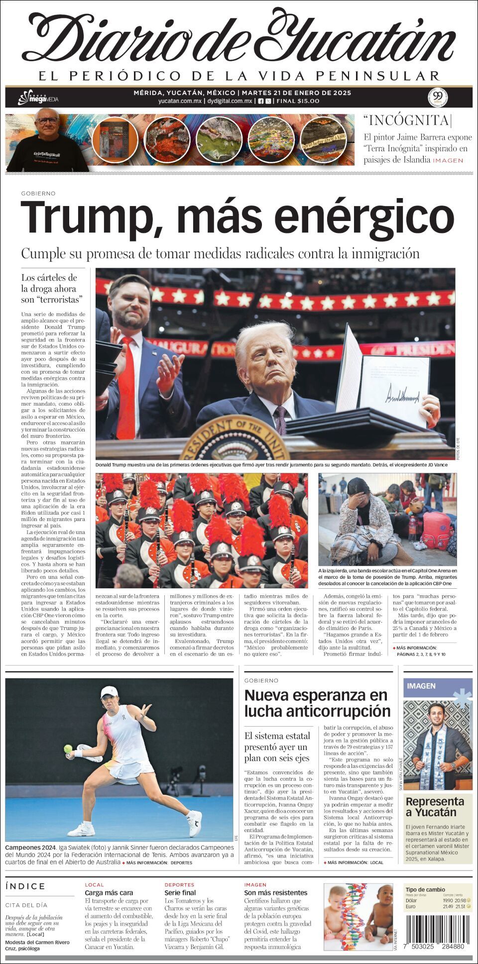 El Diario de Yucatán, edición del martes 21 de enero de 2025