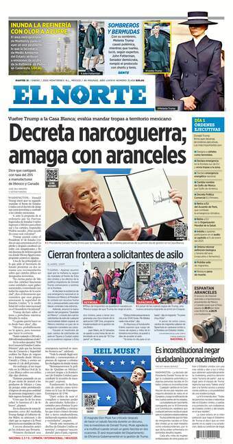 El Norte, edición del martes 21 de enero de 2025