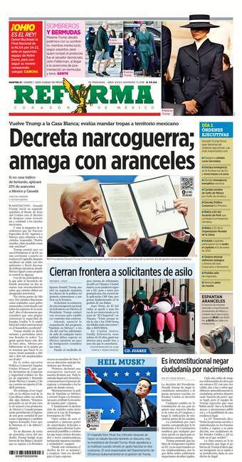 Reforma, edición del martes 21 de enero de 2025