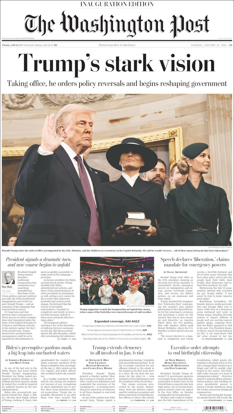 The Washington Post, edición del martes 21 de enero de 2025