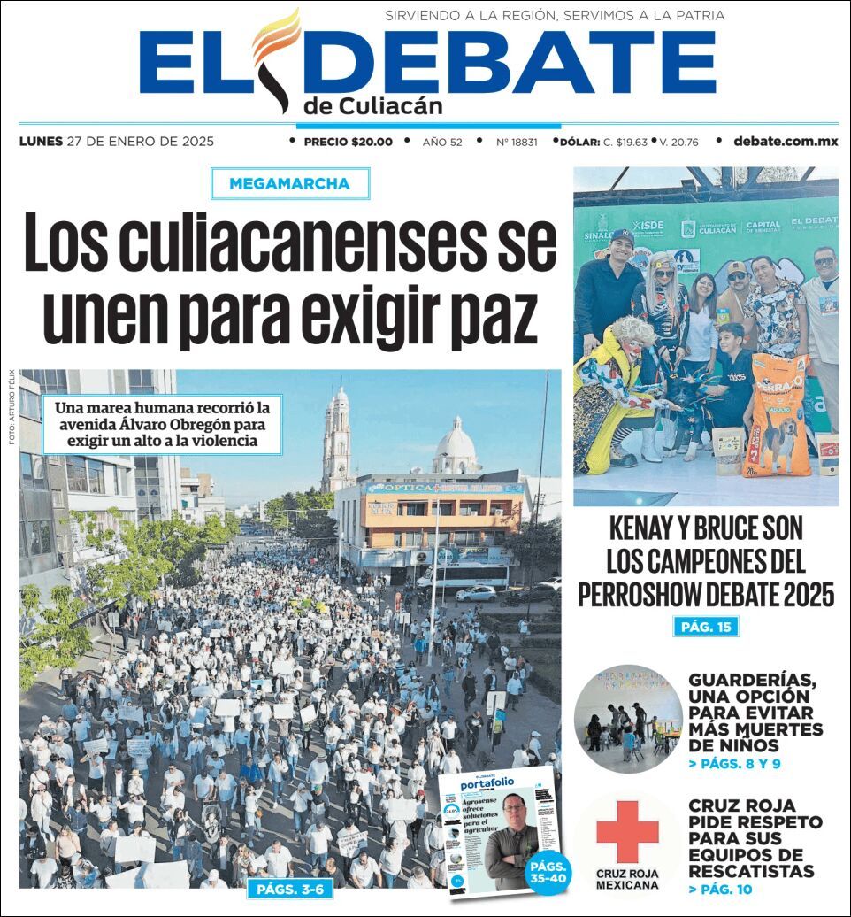 El Debate Culiacán, edición del lunes 27 de enero de 2025