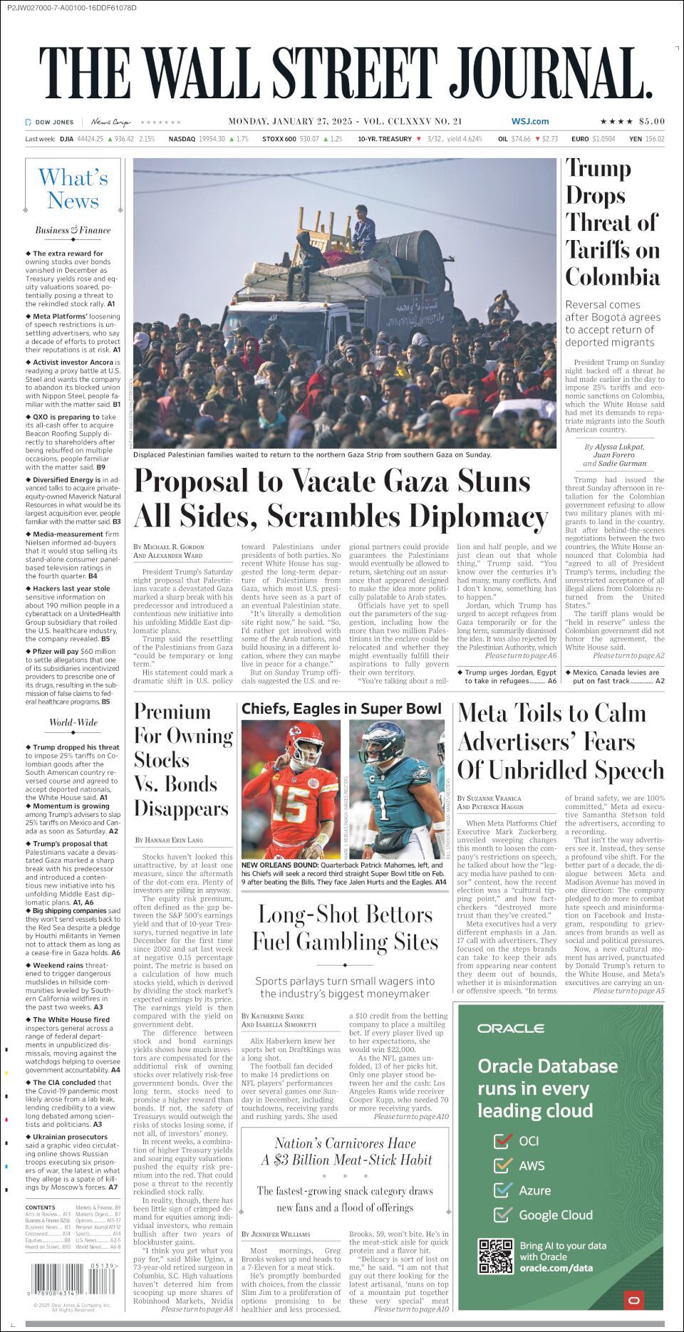 The Wall Street Journal, edición del lunes 27 de enero de 2025