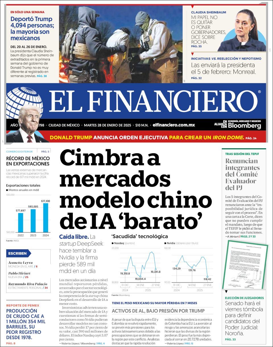 El Financiero, edición del martes 28 de enero de 2025