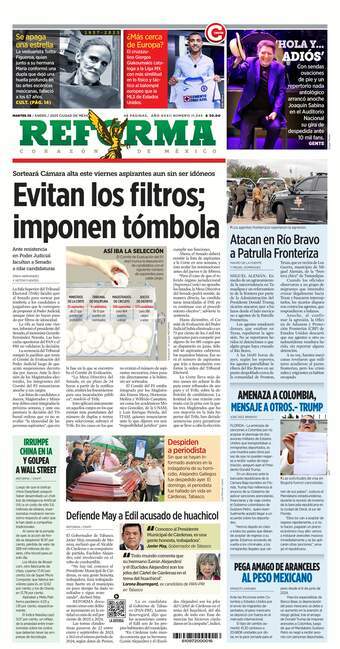 Reforma, edición del martes 28 de enero de 2025