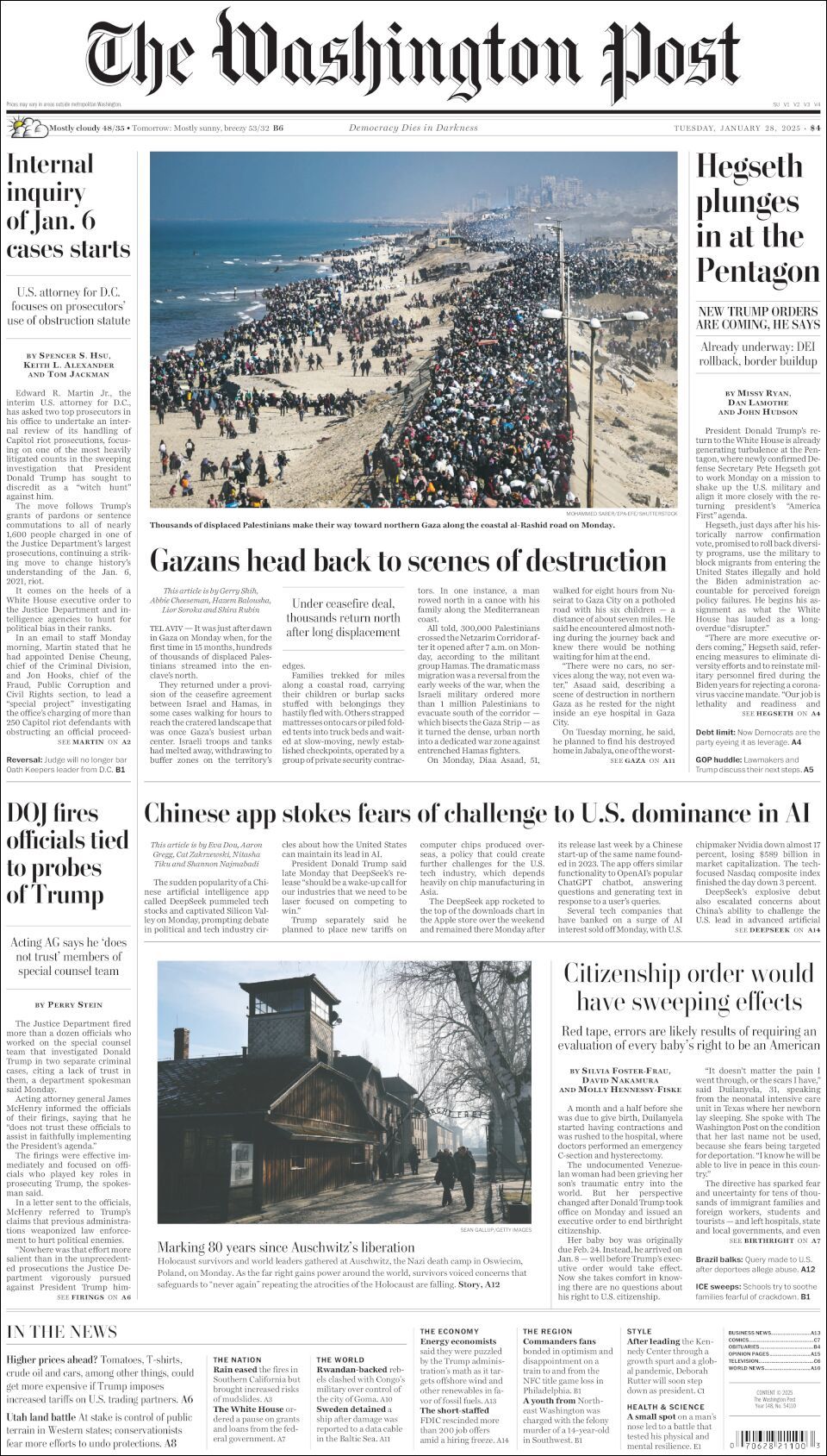 The Washington Post, edición del martes 28 de enero de 2025