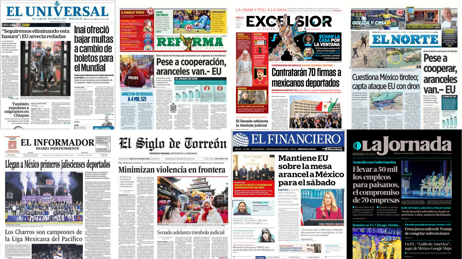 Portadas de periódicos impresos más importantes de México hoy