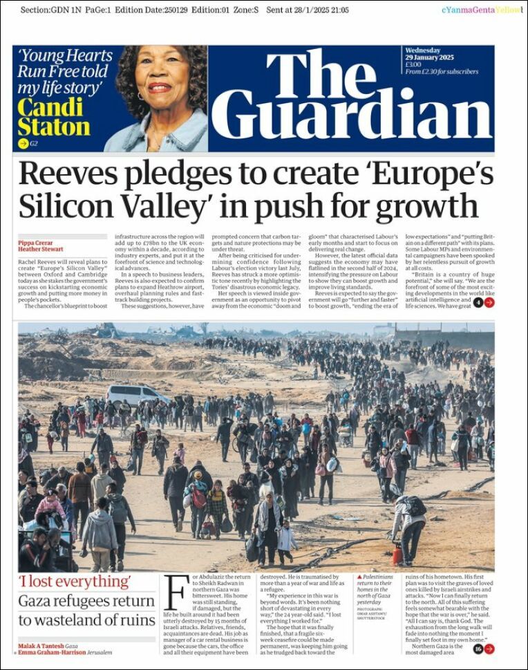 The Guardian, edición del miércoles 29 de enero de 2025