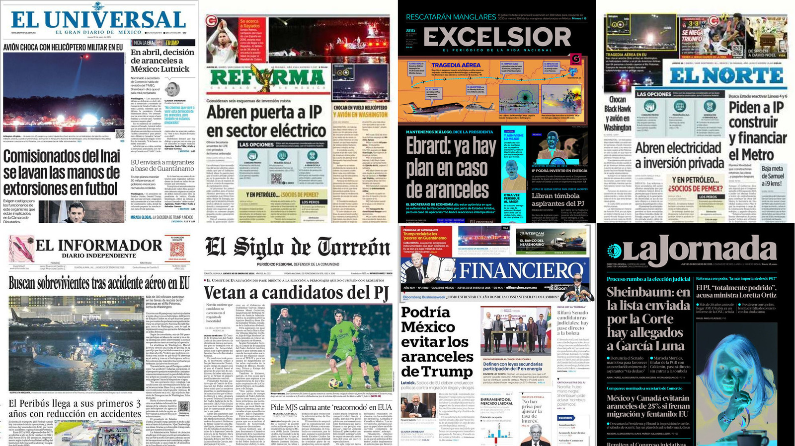 Portadas de periódicos impresos más importantes de México hoy