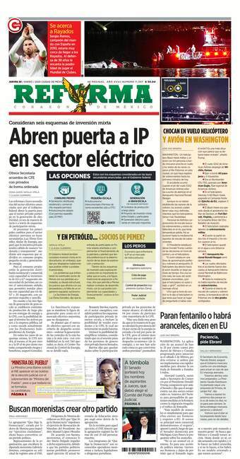 Reforma, edición del jueves 30 de enero de 2025