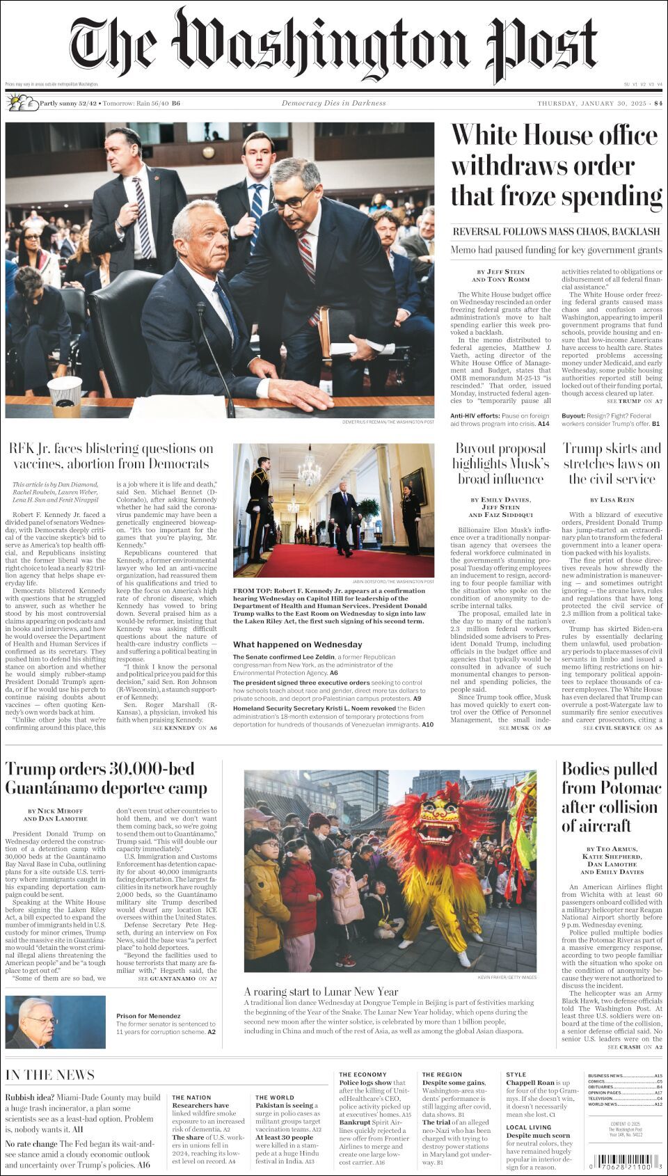 The Washington Post, edición del jueves 30 de enero de 2025