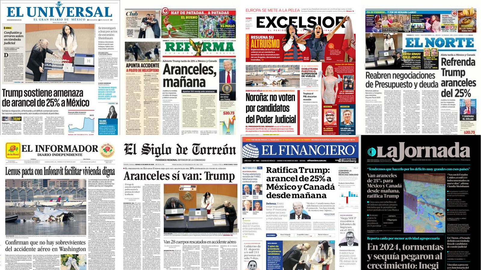 Portadas de periódicos impresos más importantes de México hoy