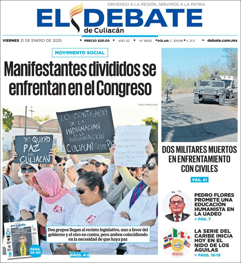 El Debate Culiacán, edición del viernes 31 de enero de 2025