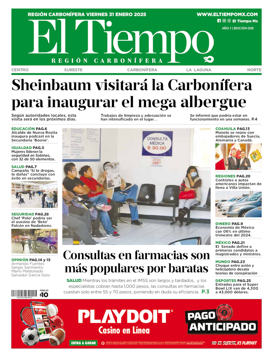 El Tiempo Región Carbonífera, edición del viernes 31 de enero de 2025