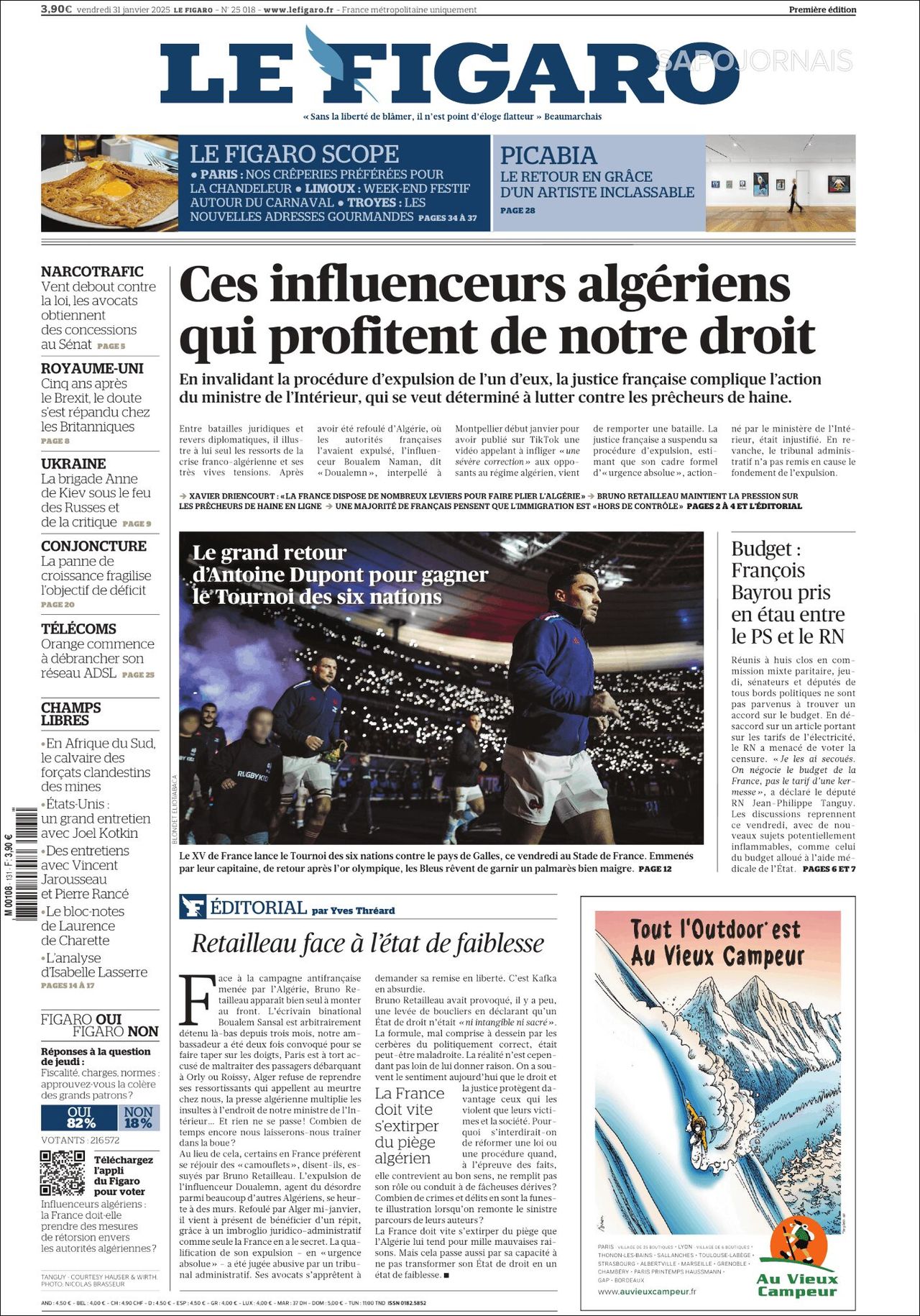 Le Figaro, edición del viernes 31 de enero de 2025