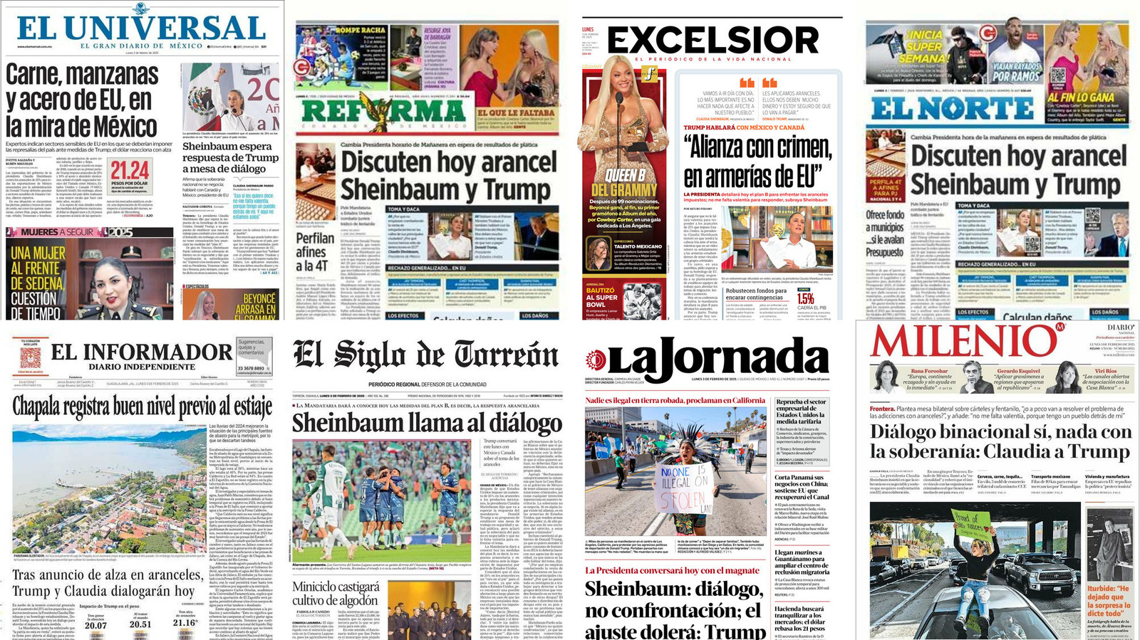 Portadas de periódicos impresos más importantes de México hoy