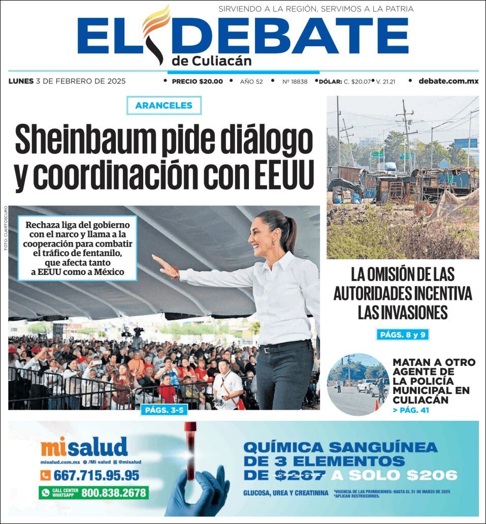 El Debate Culiacán, edición del lunes 03 de febrero de 2025