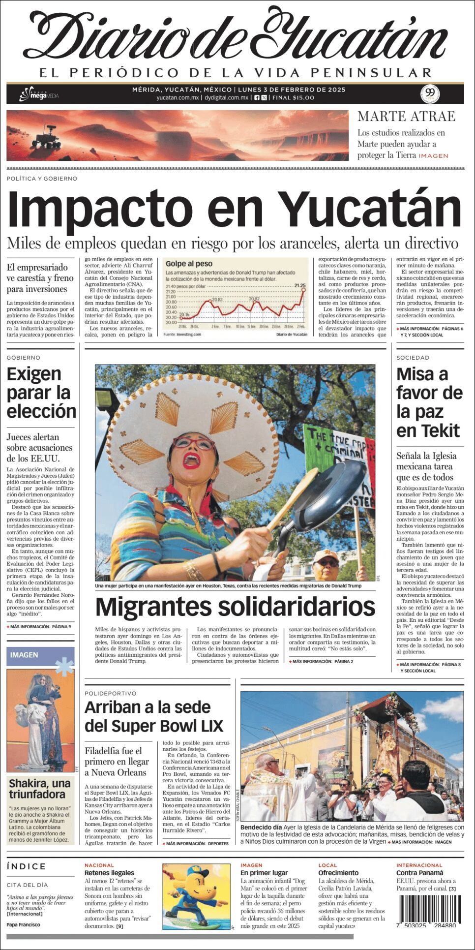 El Diario de Yucatán, edición del lunes 03 de febrero de 2025